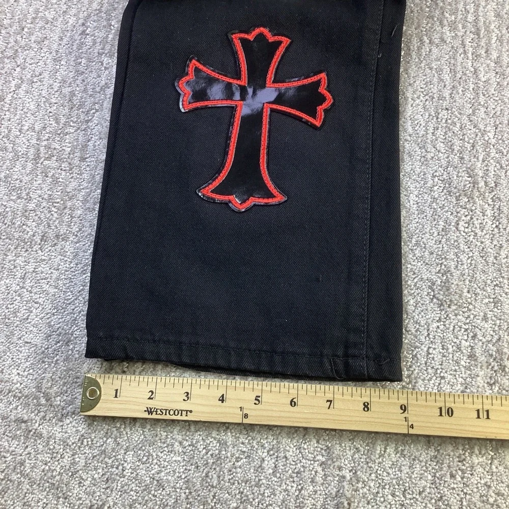 Watson Denim Jeans Black Embellished Cross Cloud Applique Mens Size 32 x‎ 30 NWT